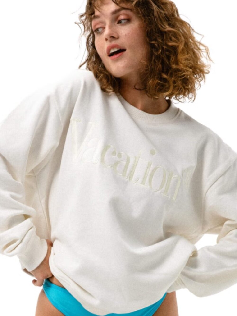 Vacation Embroidered Sweatshirt Size Medium